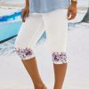 Plus&Curve zolucky | Plus Size Floral Casual Skinny Shorts White