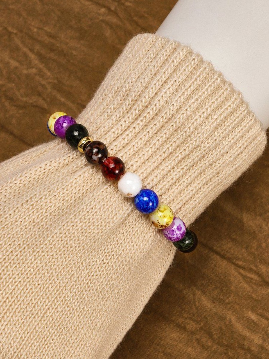 Accessories zolucky | Leisure Ethnic Style Natural Mineral Colorful Beaded Bracelet