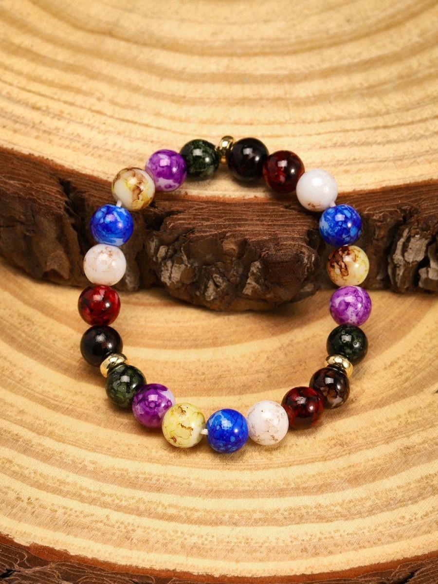 Accessories zolucky | Leisure Ethnic Style Natural Mineral Colorful Beaded Bracelet