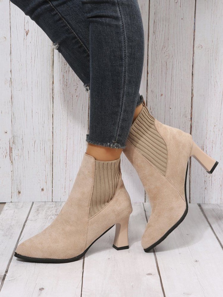 Shoes zolucky | Women Minimalist Chunky Heel Chelsea Boots