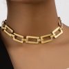 Accessories zolucky | Women Minimalist Geometric Metal Chain Necklace Golden