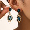 Accessories zolucky | Party Crystal Twisted Hollow Dangle Earrings