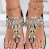 Shoes zolucky | Soft Comfortable Fashion Party Rhinestone Flip Sandals