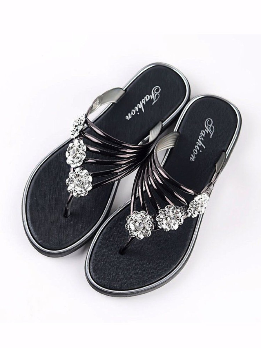 Shoes zolucky | Women'S Diamond Flat Thong Sandals