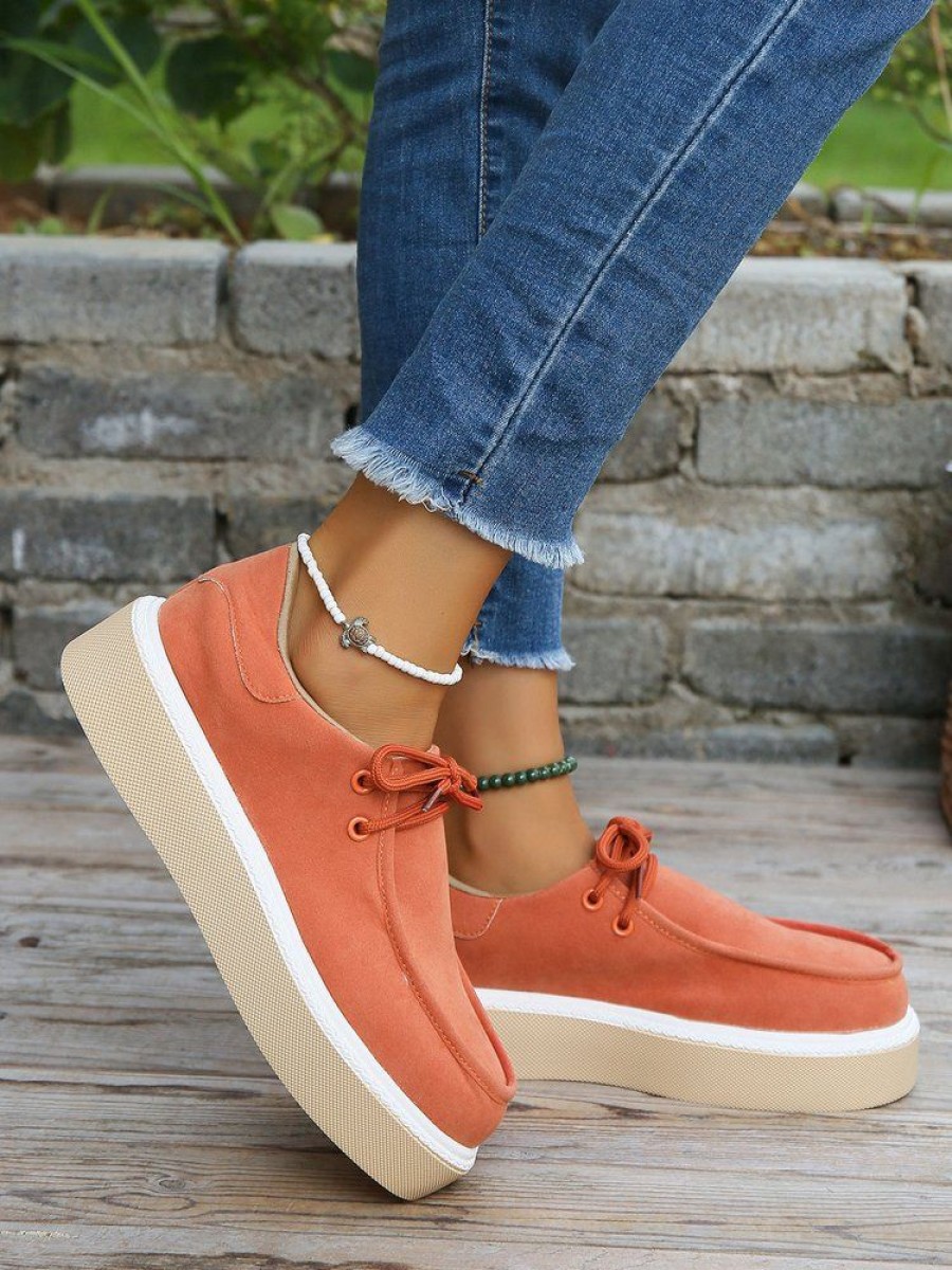 Shoes zolucky | Casual Faux Suede Platform Moccasin Shoes