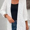 Outerwearshot zolucky | Casual Lace Three Quarter Sleeve Kimono White