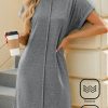 Dresses zolucky | Cotton-Blend Casual Loose Plain Dress