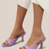 Shoes zolucky | Minimalist Square Toe Stiletto Heel Mule Sandals