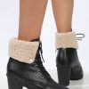 Shoes zolucky | Fashionable Cuffed Chunky Heel Boots Black