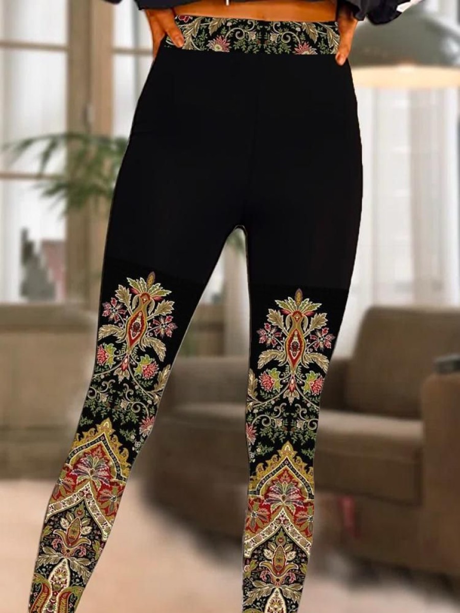 Bottoms zolucky | Nationality/Ethnic Casual Legging Black