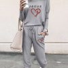 Topshot zolucky | Jesus Long Sleeve Crew Neck Casual Sweatshirt With Pants Gray