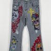 Bottoms zolucky | Women'S Casual Solid Abstract Printed Loose Denim Trousers