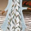 Dresses zolucky | Two Piece Leaf Sleeveless Round Neck Printed Dress With Long Sleeve Outwear Blue