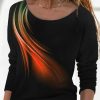 Topshot zolucky | Casual Abstract Autumn Daily Loose Jersey Regular Regular Regular Size T-Shirt For Women