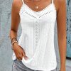 Topshot zolucky | Lace Casual V Neck Plain Eyelet Cami