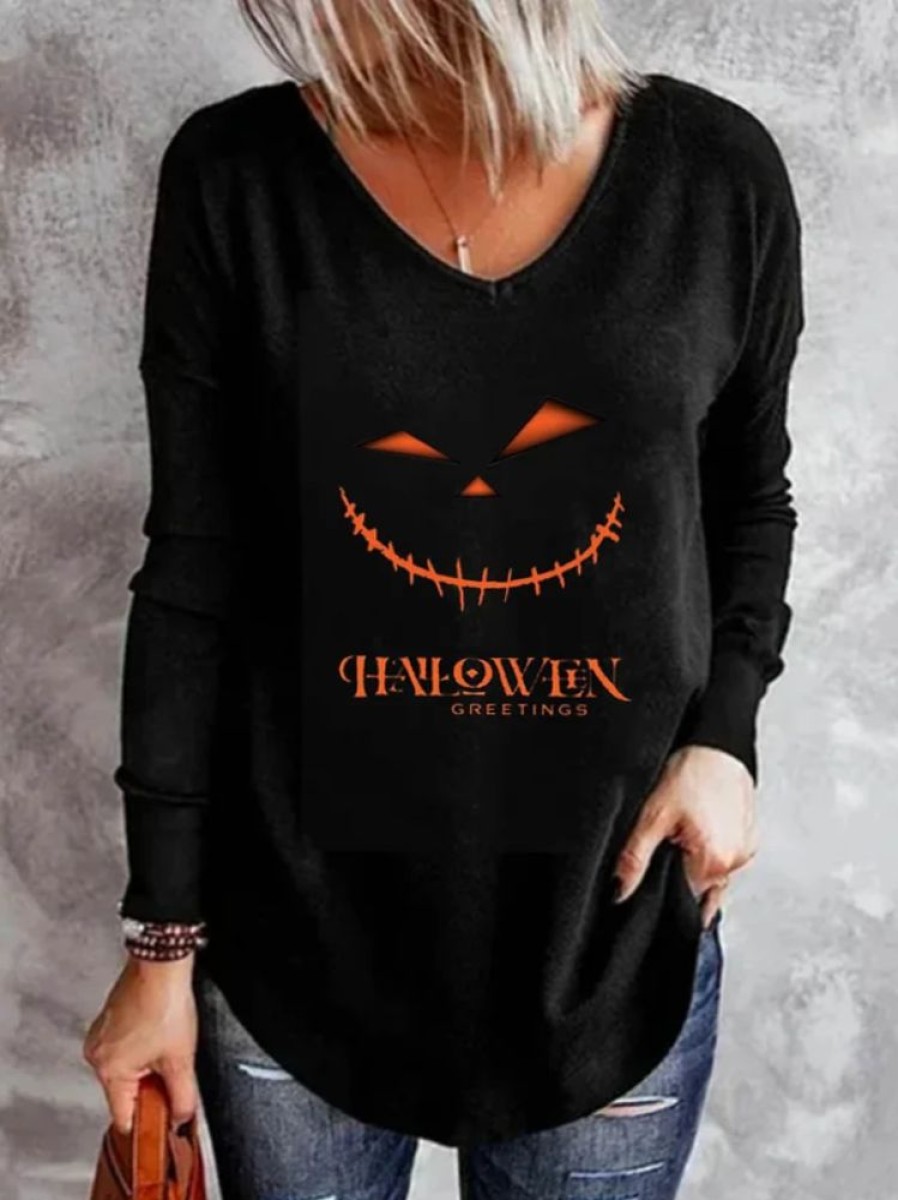 Plus&Curve zolucky | Halloween Casual T-Shirt Plus Size Black