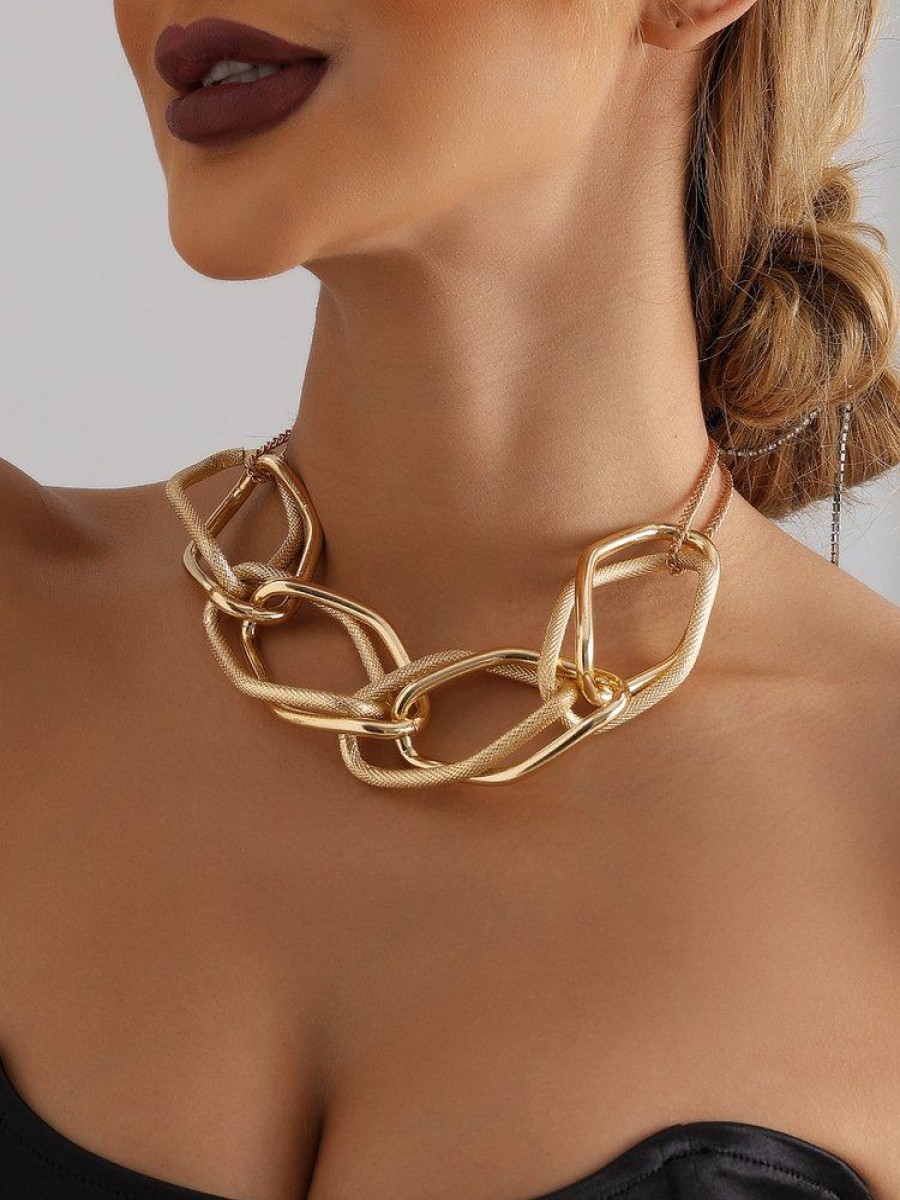 Accessories zolucky | Personalized Geometric Winding Chain Necklaces Golden