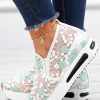 Shoes zolucky | Floral Embroidery Breathable Sheer Mesh Sneakers