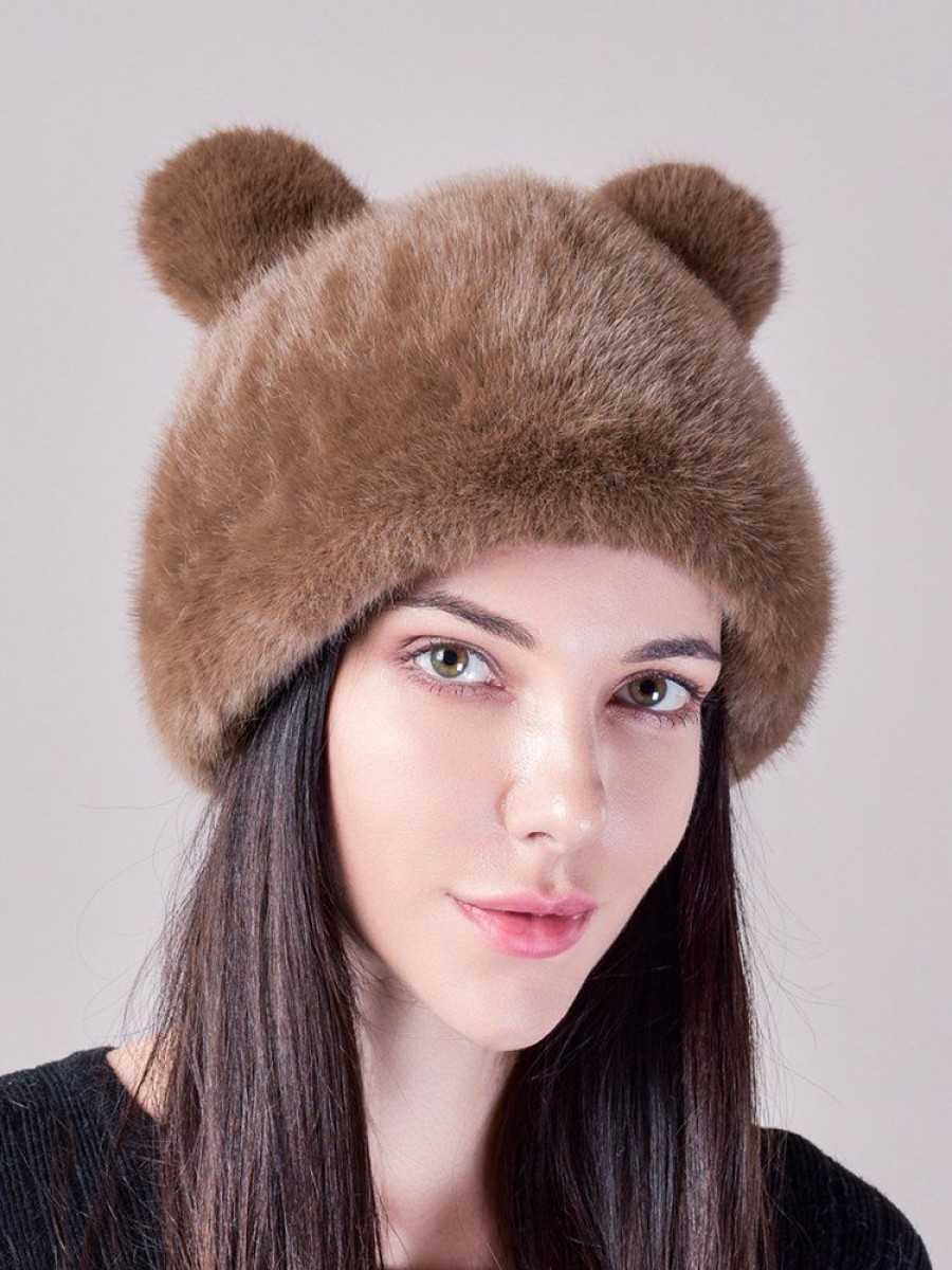 Accessories zolucky | Casual Warm Faux Fur Bear Ears Hat