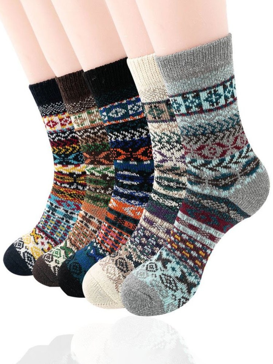 Accessories zolucky | Bohemian Ethnic Wool/Knitting Daily Casual Ankle Socks