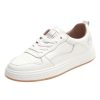 Shoes zolucky | Casual Hollow Out Split Leather Lace-Up Skate Shoes White