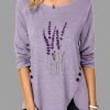 Topshot zolucky | Long Sleeve Crew Neck T-Shirt Purple