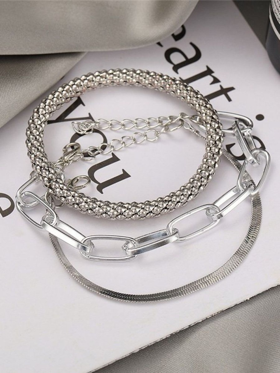 Accessories zolucky | Creative Retro 3-Piece Metal Bracelet Set