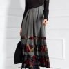 Dresses zolucky | Women Abstract Long Sleeve Cotton-Blend Weaving Dress As Picture