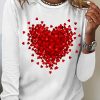 Topshot zolucky | Women‘S Heart Simple Cotton-Blend Long Sleeve Top