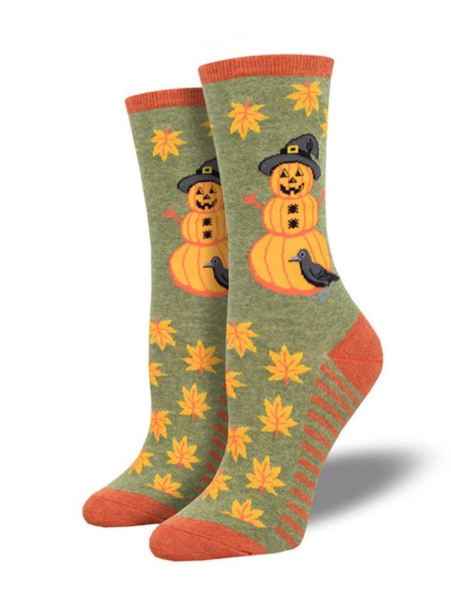 Accessories zolucky | Halloween Pumpkin Owl Over The Calf Socks