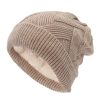 Accessories zolucky | Women Casual Thicken Warm Lined Knitted Beanie Hat