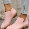 Shoes zolucky | British Style Pointed Toe Casual Back Zip Low Heel Chunky Heel Booties