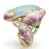 Accessories zolucky | Vintage Crystal Enamel Opal Painted Rhinestone Floral Party Wedding Vacation Ring As Picture