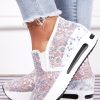 Shoes zolucky | Breathable Floral Embroidery Slip-On Muffin Sneakers