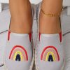 Shoes zolucky | Rainbow Embroidery Flat Slip On Espadrille Shoes