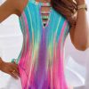 Topshot zolucky | Abstract Casual Loose Spaghetti Cami Multicolor