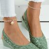 Shoes zolucky | Waterproof Floral Wedge Heel Slingback Shallow Shoes