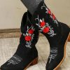 Shoes zolucky | Floral Embroidery Boots