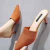 Shoes zolucky | Women Minimalist Breathable Mesh Fabric Stiletto Heel Mules