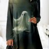 Dresses zolucky | Halloween Crew Neck Loose Casual Dress