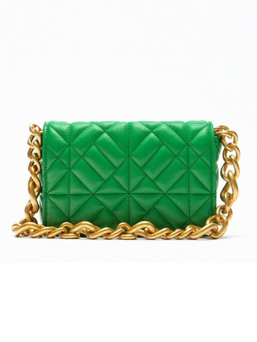 Accessories zolucky | Geometric Quilted Chain Magnetic Underarm Bag