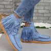 Shoes zolucky | Plain Tassel Faux Suede Western Boots