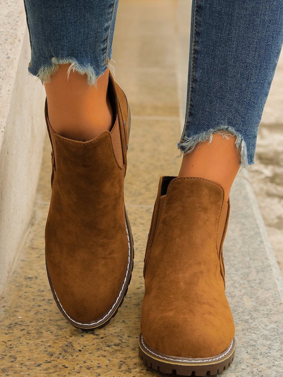 Shoes zolucky | Vintage Rivet Slip On Chelsea Boots