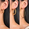 Accessories zolucky | Women Minimalist 18K Gold-Plated Hoop Earrings