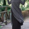 Dresses zolucky | Loose Casual Slit Maxi Sweater Dress