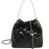 Accessories zolucky | Elegant Quilted Crossbody Bag Party Bucket Handbag With Imitation Pearl Strap