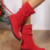 Shoes zolucky | Faux Suede Slip On Slouchy Boots