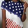 Topshot zolucky | Women'S America Flag Print T-Shirt As Picture