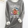 Topshot zolucky | Women'S Owl Coffe Book Funny Crew Neck Text Letters Simple Loose Fleece Sweatshirt