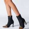 Shoes zolucky | Women Chain Decor Color Block Chunky Heel Fashion Boots